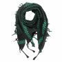 Kufiya style scarf - cross pattern - black - green - Shemagh - Arafat scarf