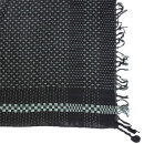 Kufiya style scarf - cross pattern - black - olive-green - Shemagh - Arafat scarf