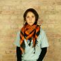 Kufiya - black - orange - Shemagh - Arafat scarf